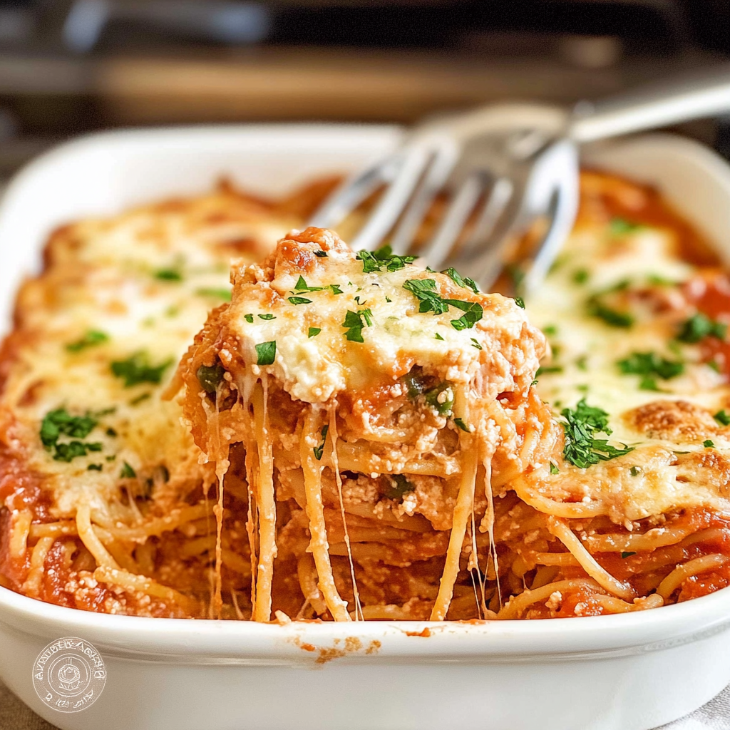 baked spaghetti with cream cheese