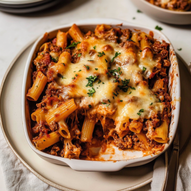 baked ziti with ground beef and ricotta