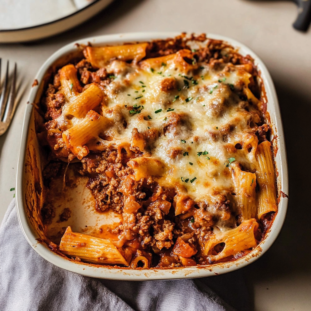 baked ziti with ground beef and ricotta