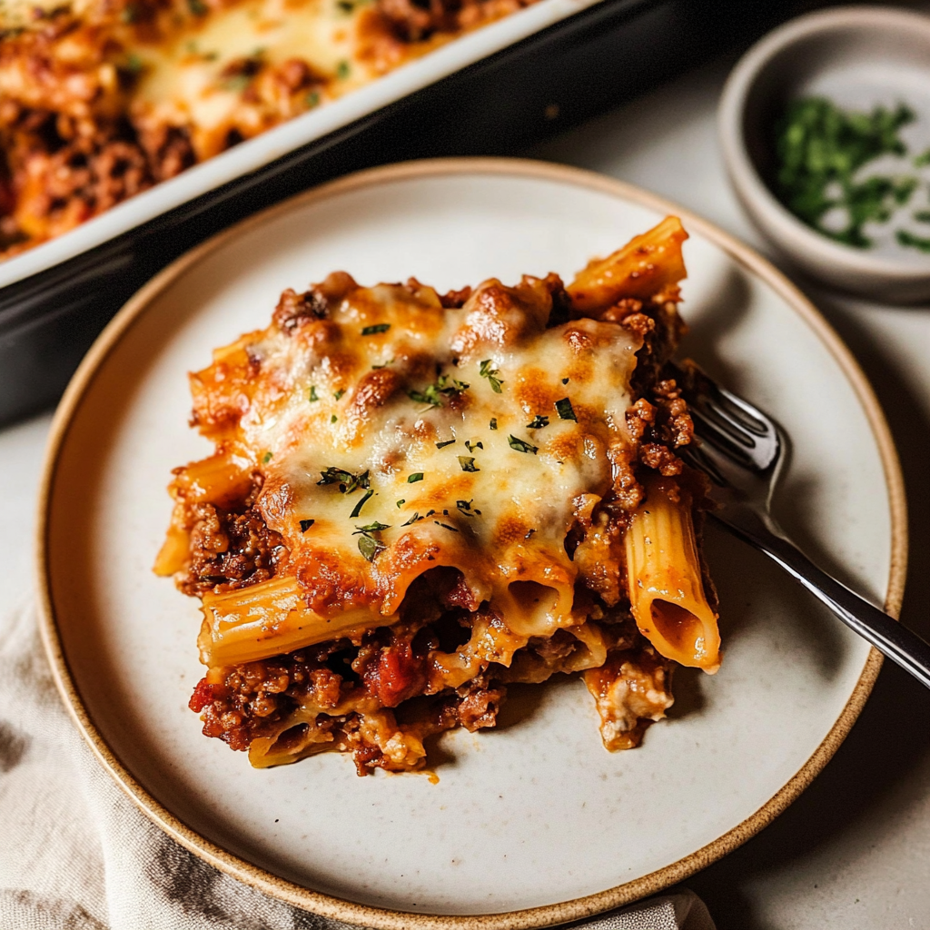 baked ziti with ground beef and ricotta