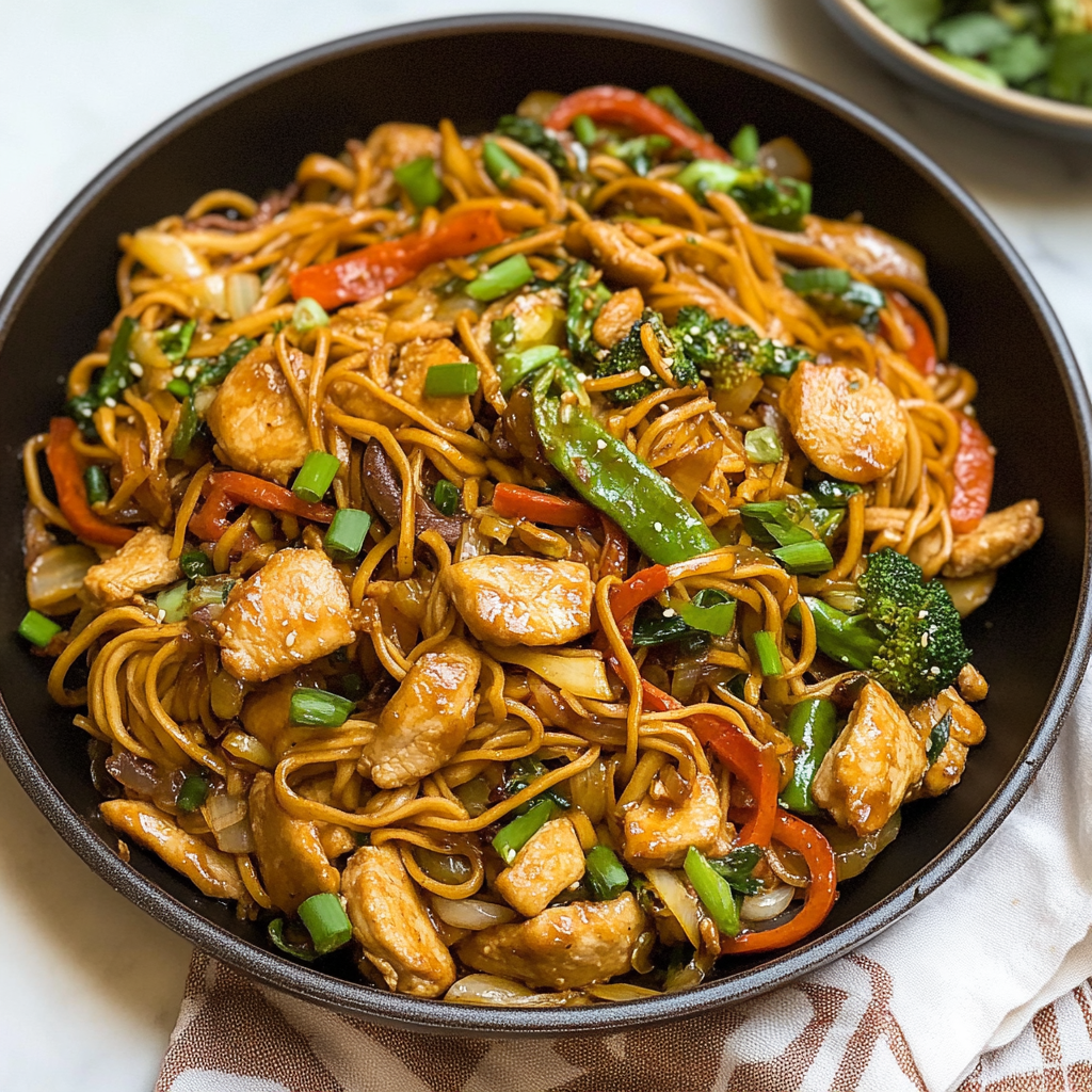 chicken stir fry with noodles