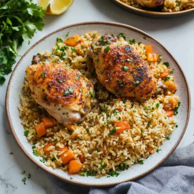 chicken and rice baked in oven