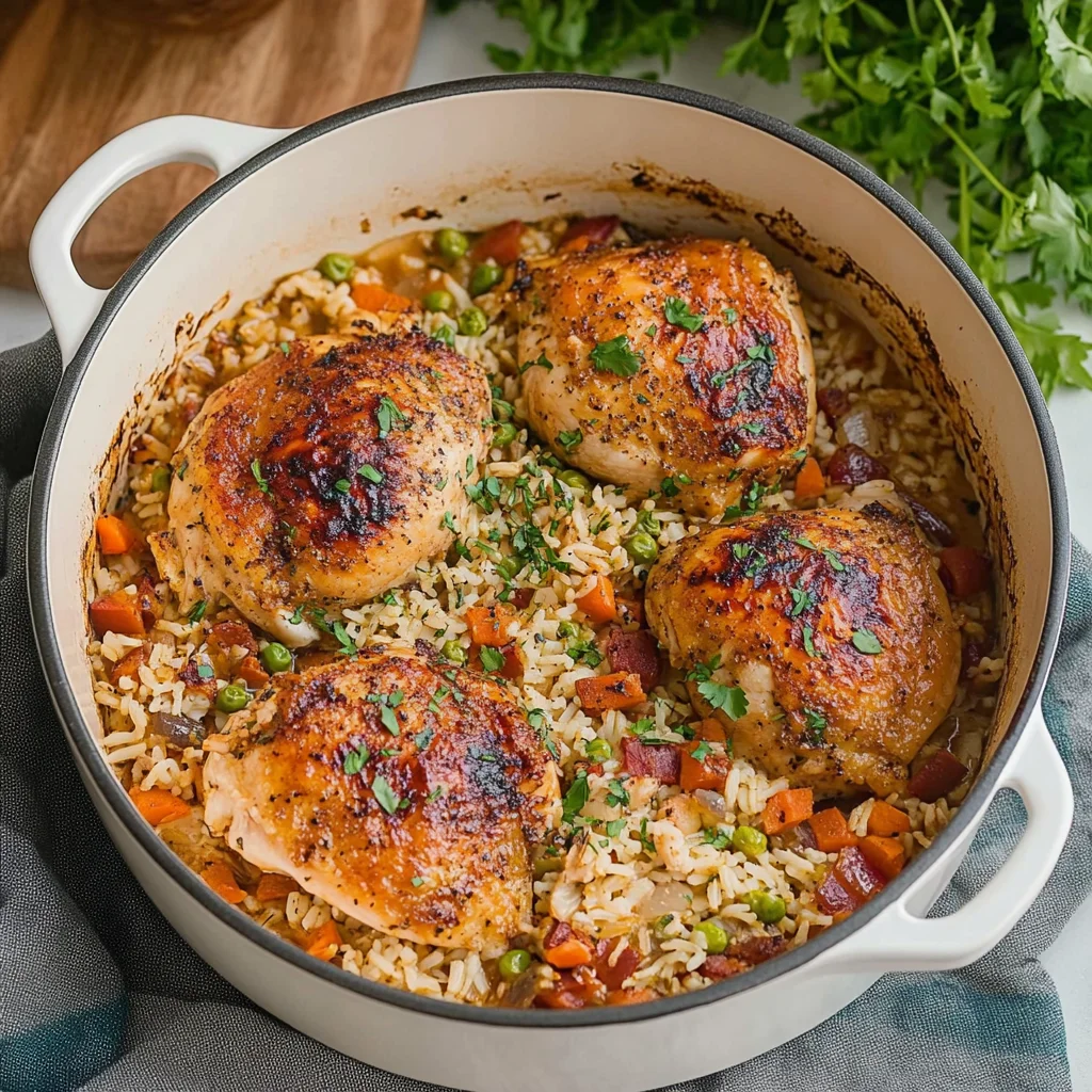 chicken and rice baked in oven
