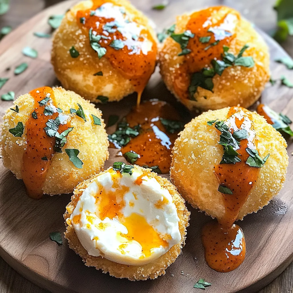 Fried Burrata with Spicy Sauce