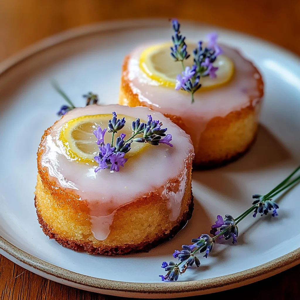 Mini Lemon Cakes With Lavender Glaze