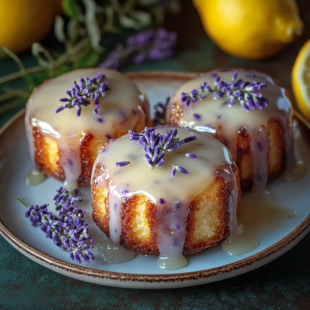 Mini Lemon Cakes With Lavender Glaze