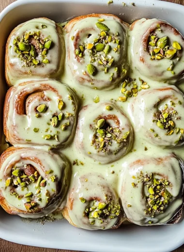 Small Batch Pistachio Cream Cinnamon Rolls