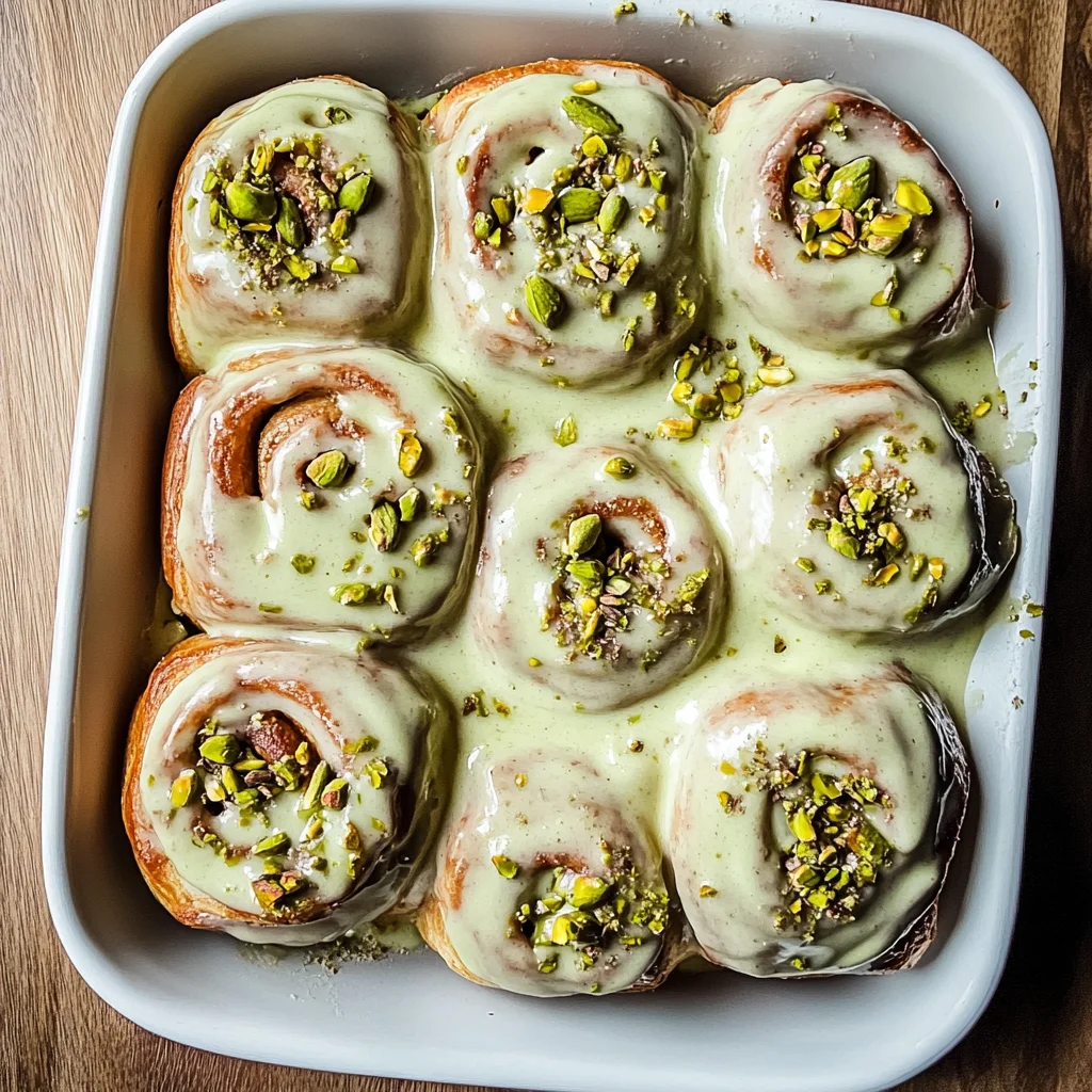 Small Batch Pistachio Cream Cinnamon Rolls