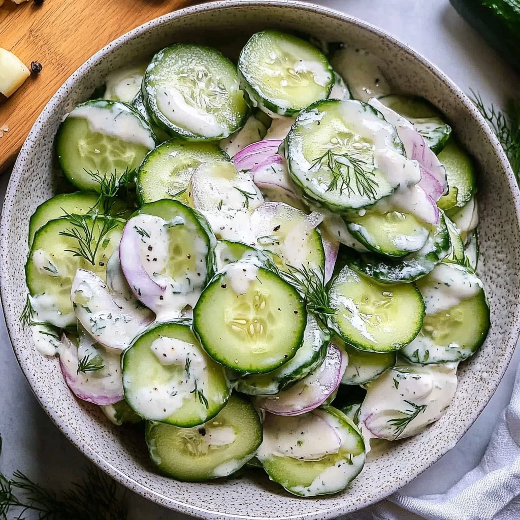 creamy cucumber salad with mayonnaise