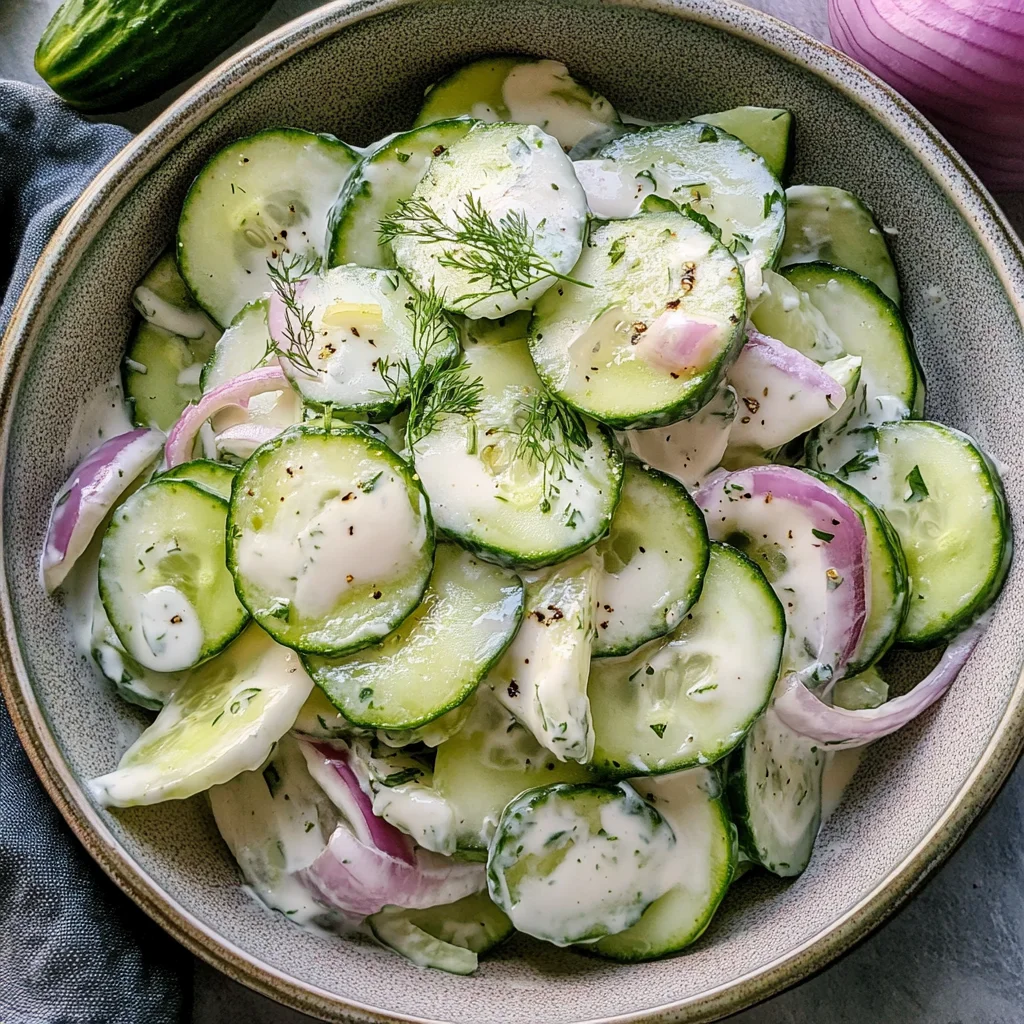 creamy cucumber salad with mayonnaise